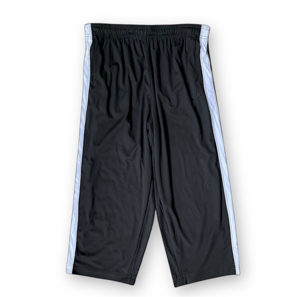 Athletech Black Joggers with White Side Stripes